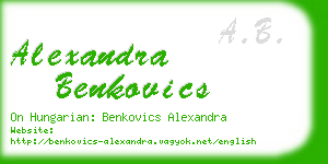 alexandra benkovics business card